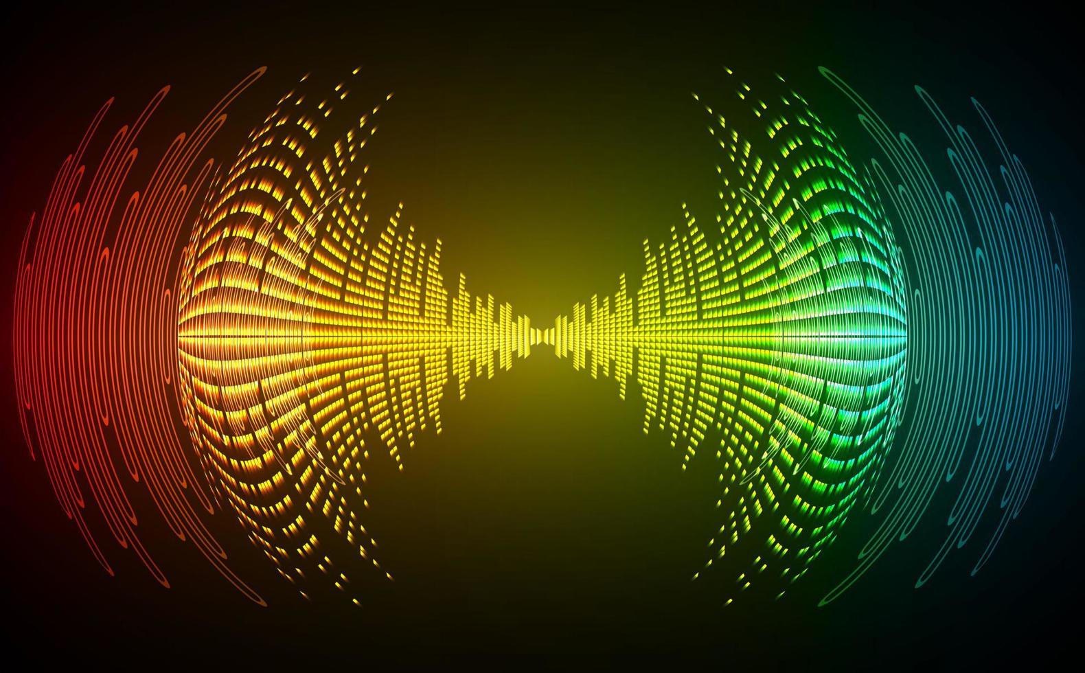 Sound waves oscillating dark light vector