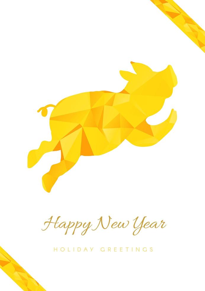 Happy New Year greeting card vector template