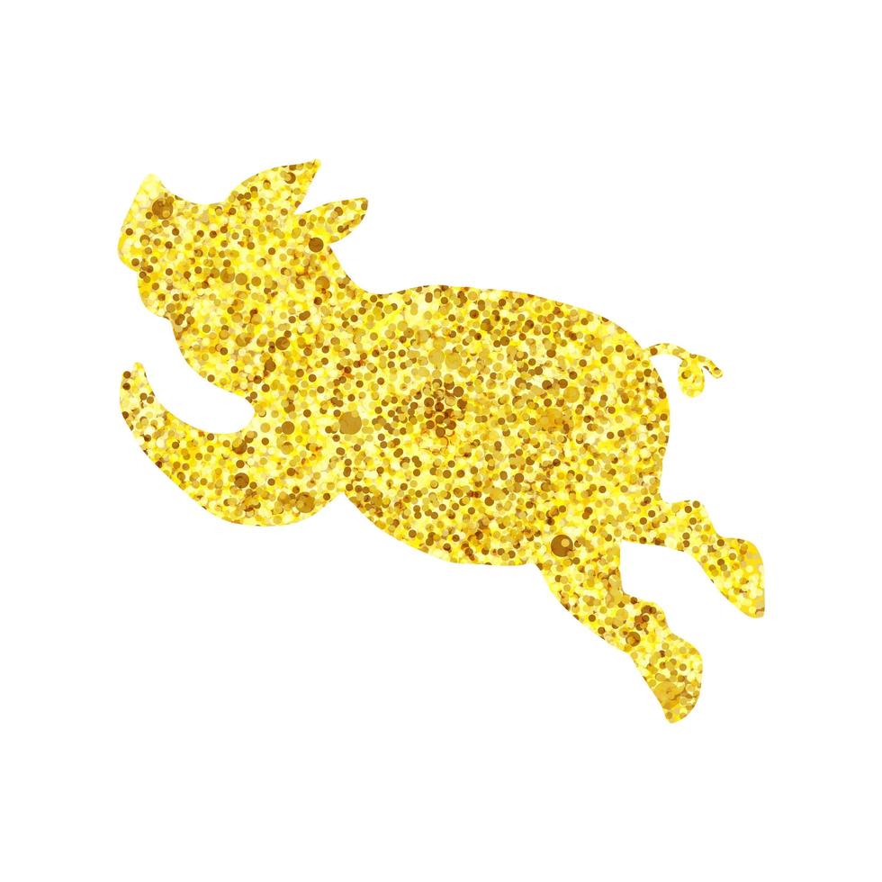 Happy 2019 new year with dancing pig vector