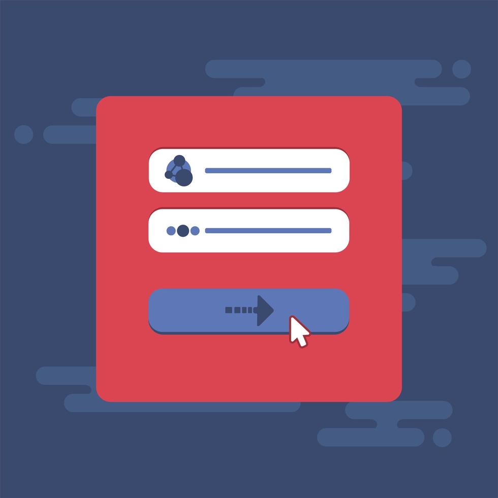 Web Template of Computer Login Form vector