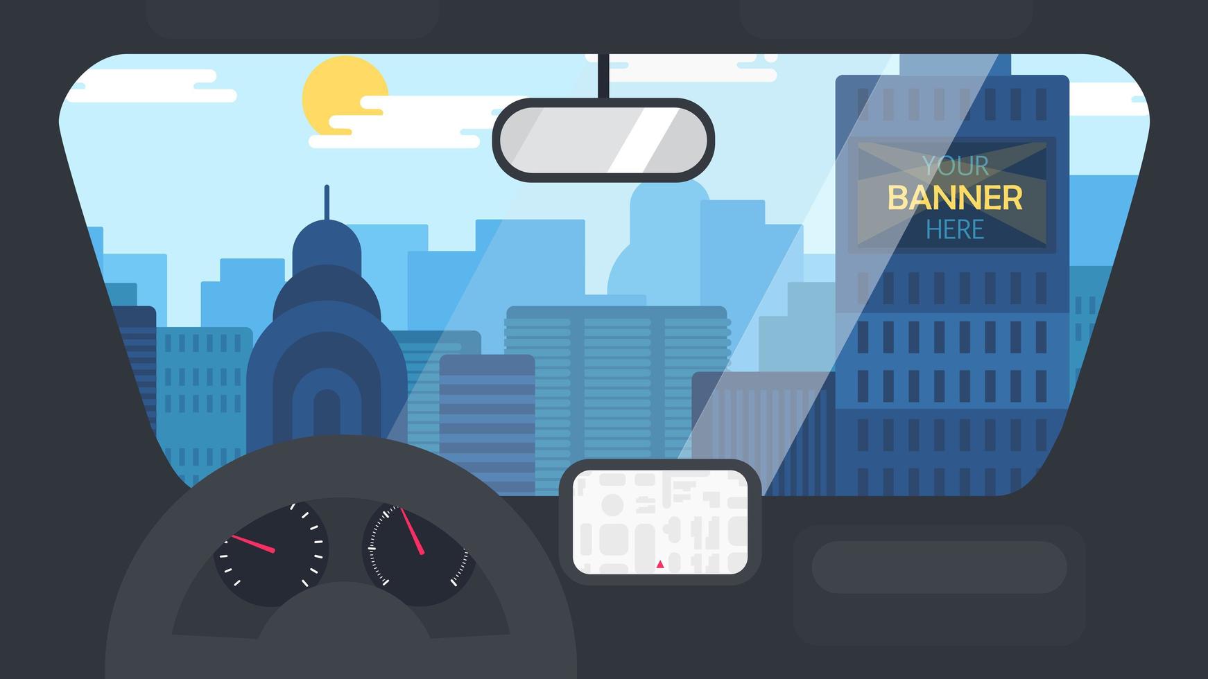 City Life From Car vector