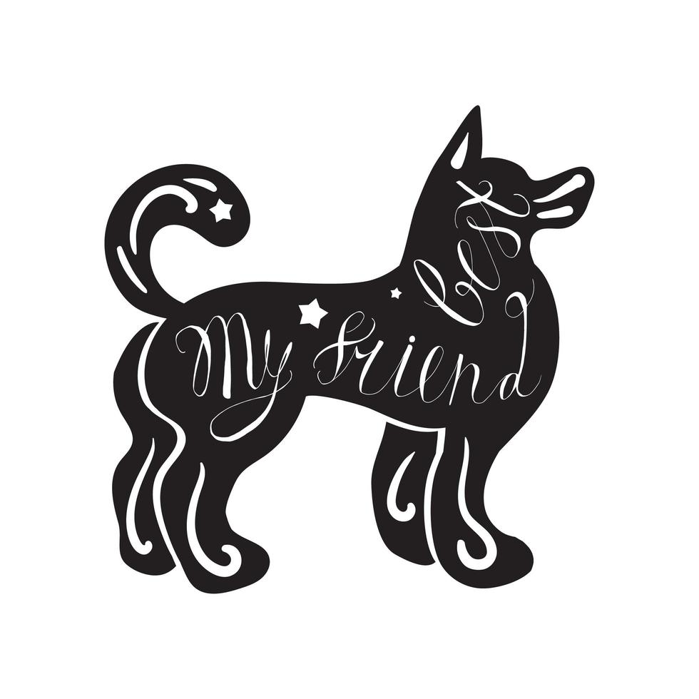 letras dibujadas a mano vintage en mascota vector