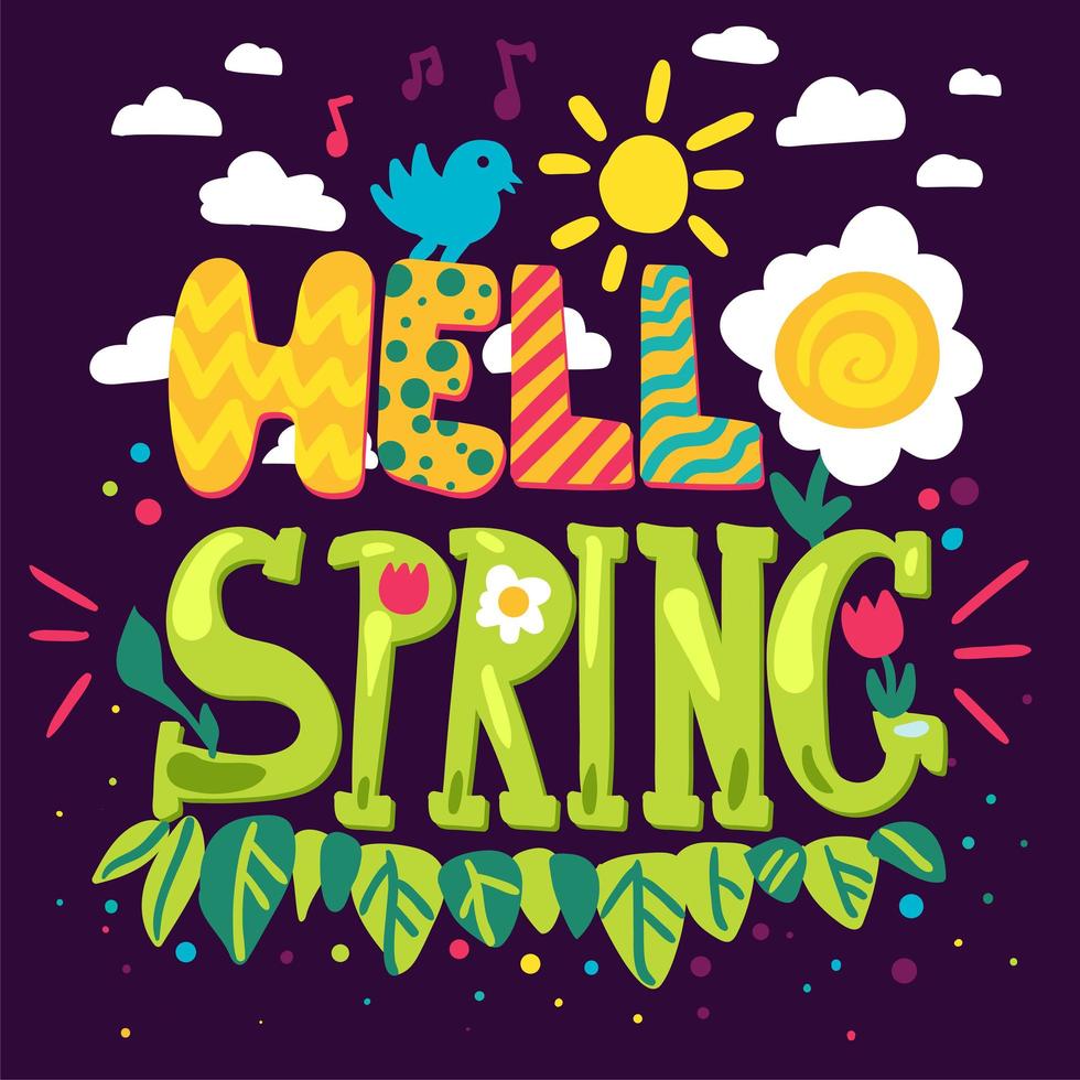 Hello Spring Concept vector