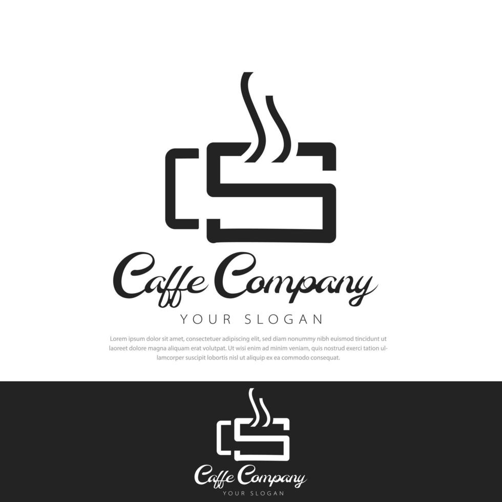 Abstract letter coffee cup logo design template.coffee cup icon symbol C,H vector