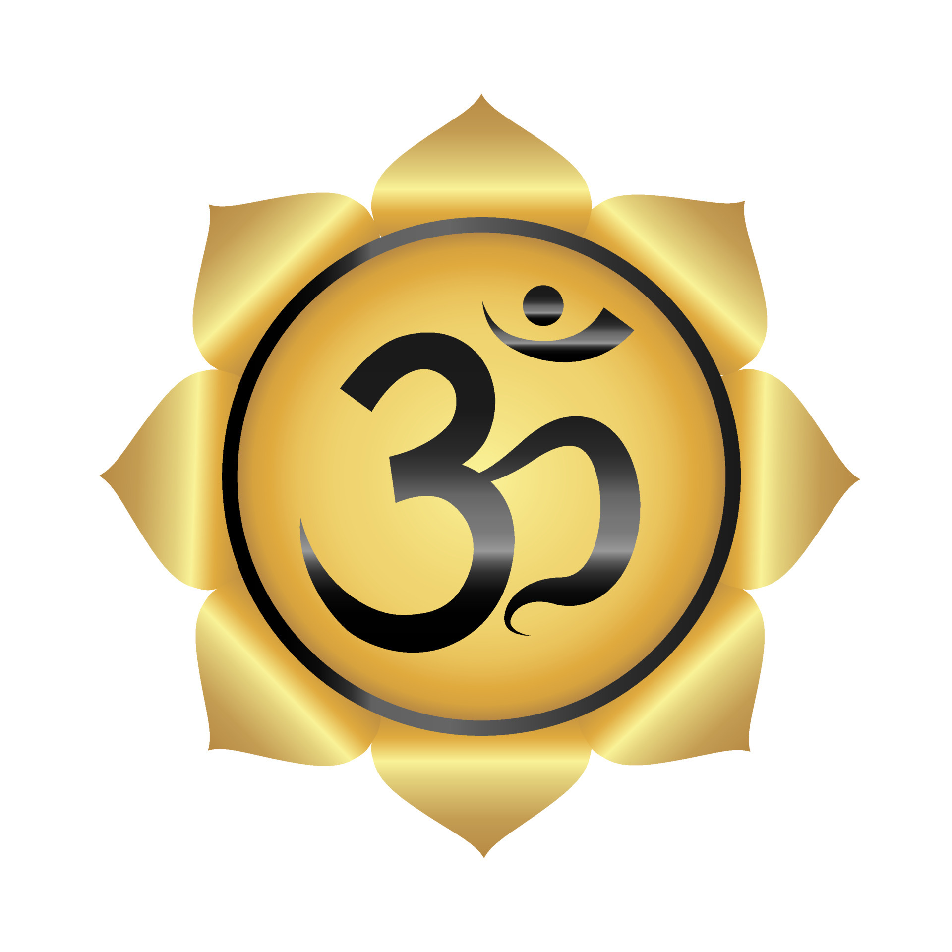 Ancient Hindu mantra OM. Yoga symbol. Gradient design. Vector