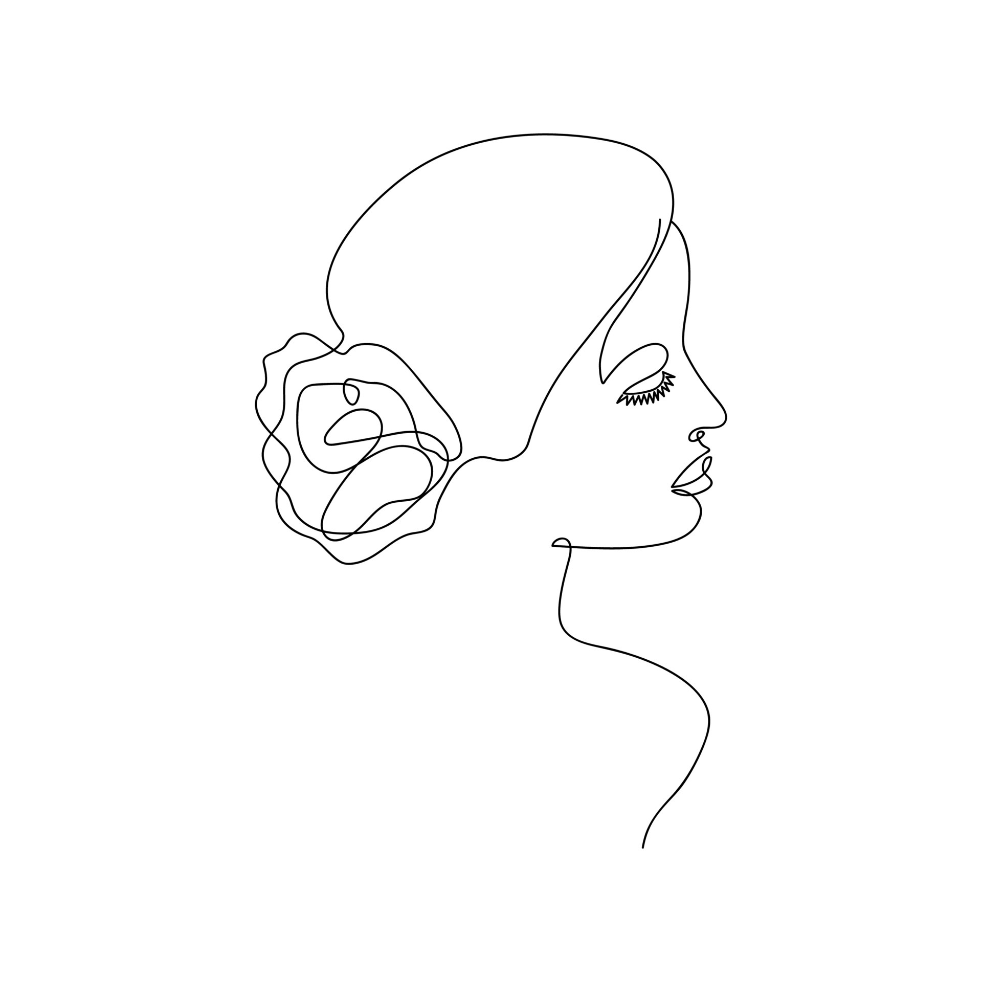 Abstract portrait of a beautiful woman drawn by one line. People sketch.  For wall art, interior decorations. Isolated. Vector illustration. 4652784  Vector Art at Vecteezy