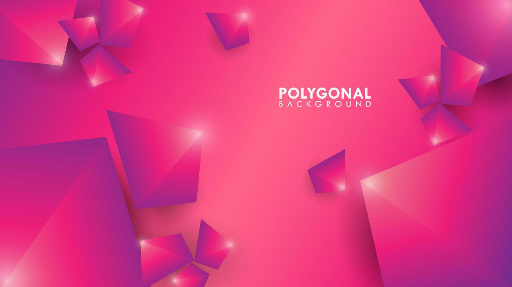 Abstract background polygonal purple with light vector