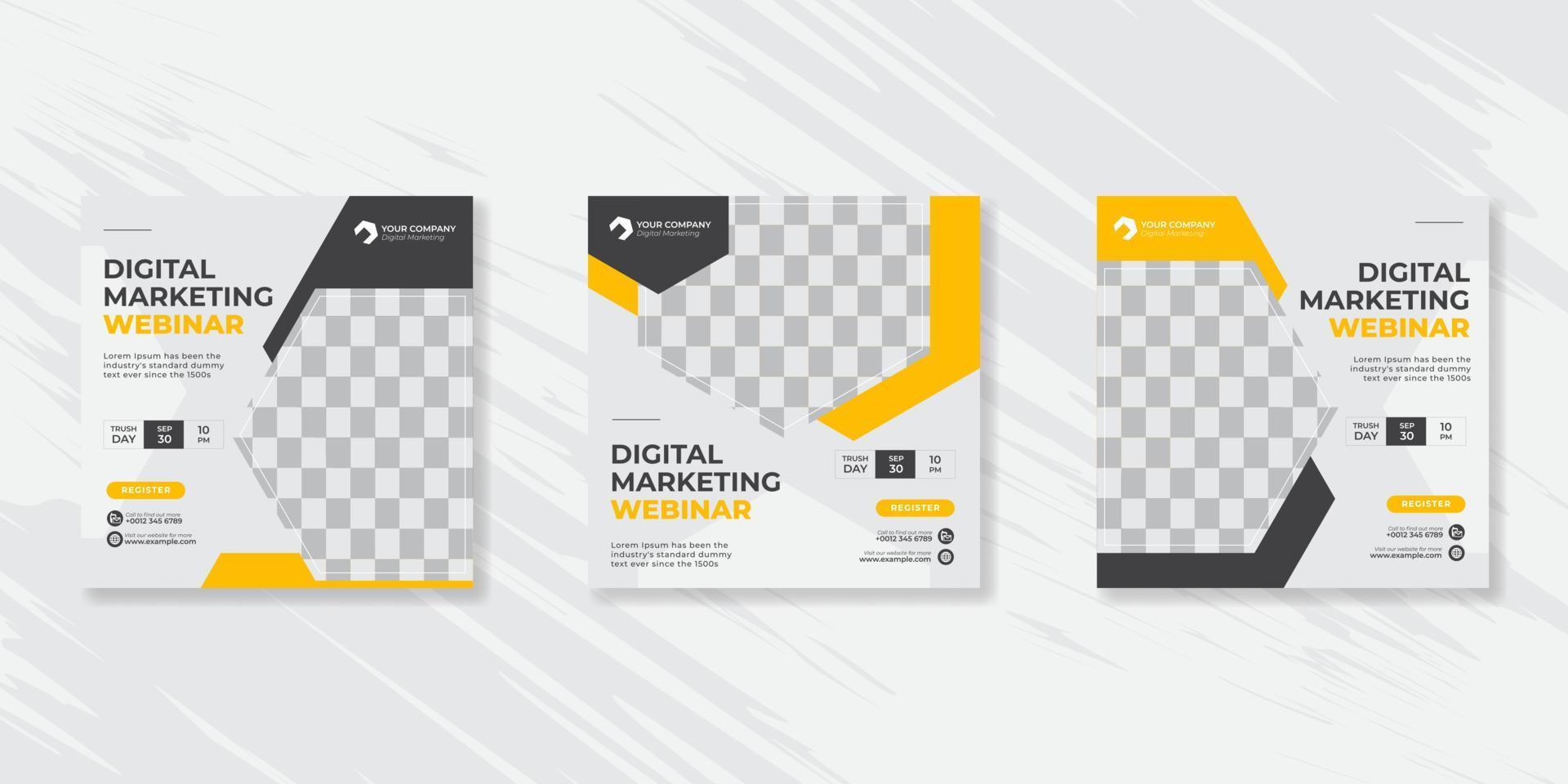 Digital business marketing social media post template. vector