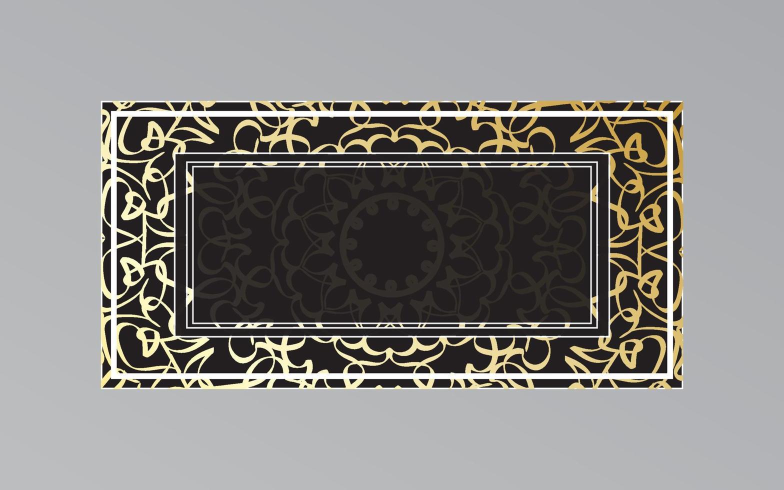 gold frame on wall in mandala style vector