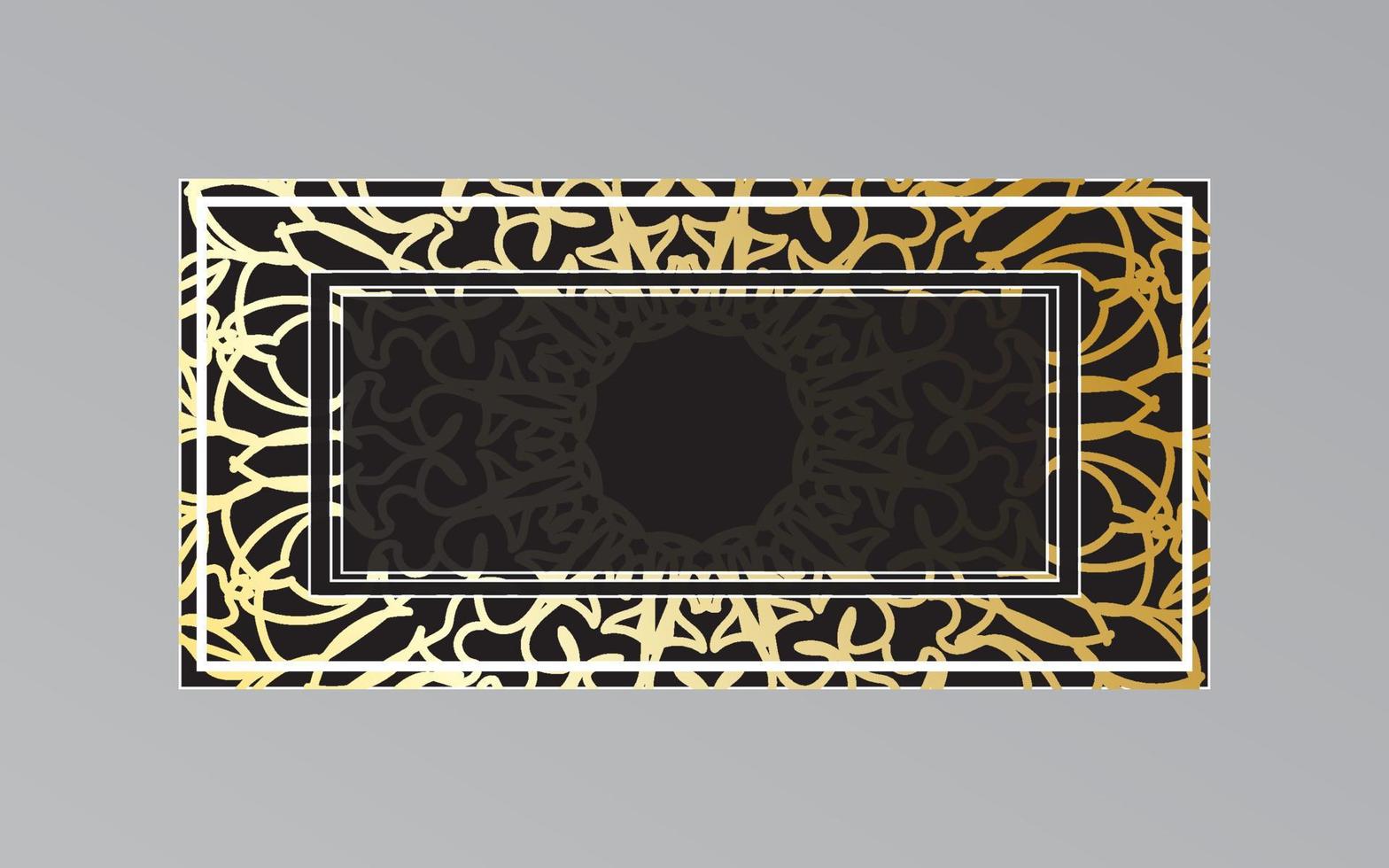 gold frame on wall in mandala style vector