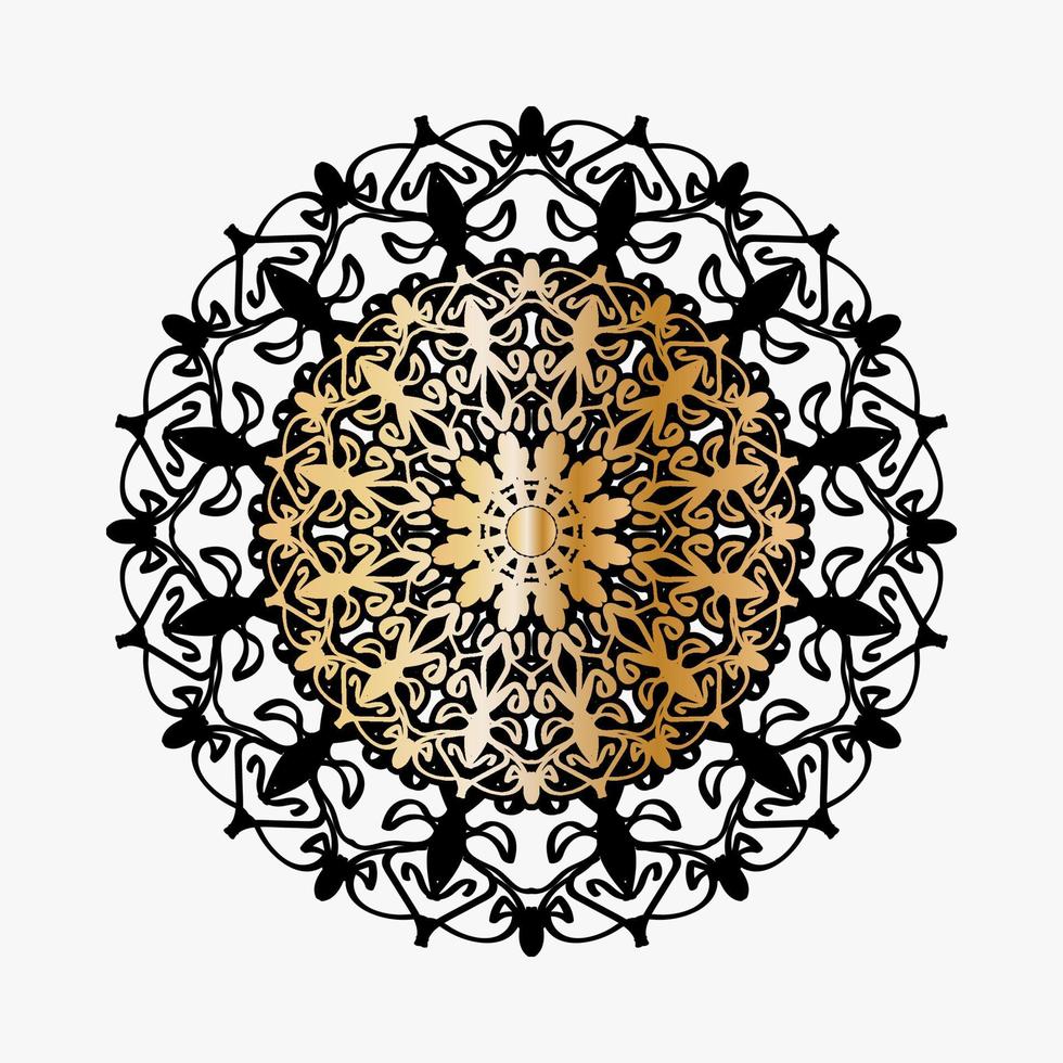 Circular pattern in the form of mandala with flower for henna mandala tattoo decoration vector