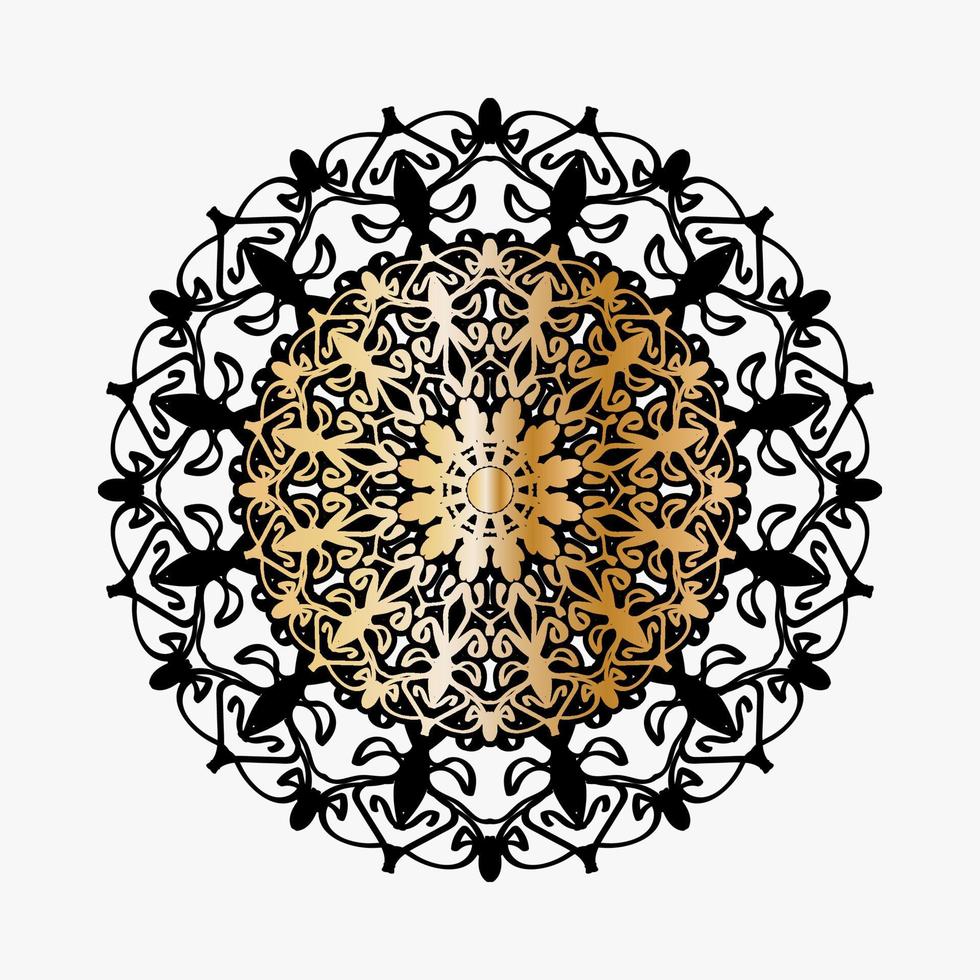 patrón circular en forma de mandala con flor para decoración de tatuaje de mandala de henna vector