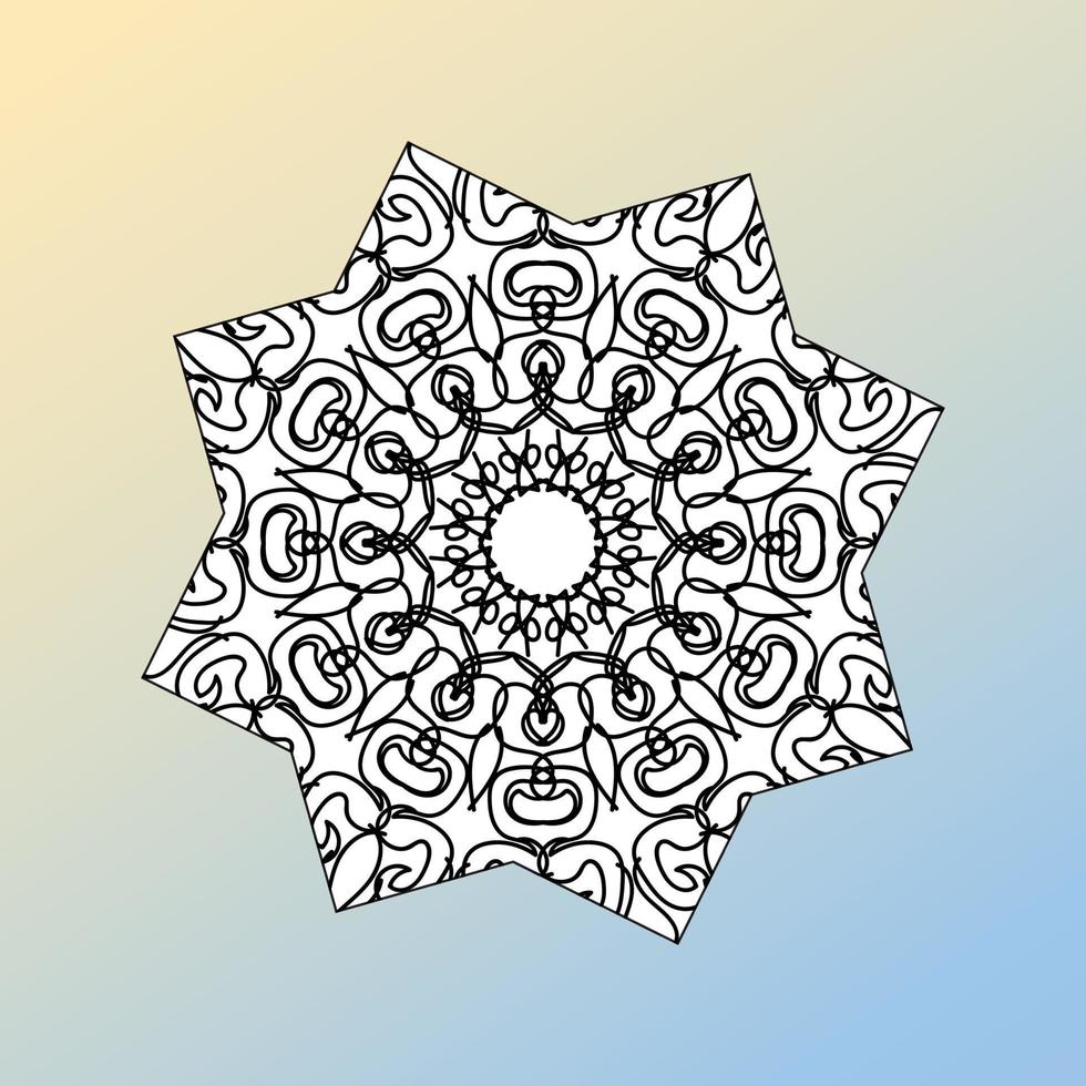 hermoso mandala en las estrellas vector