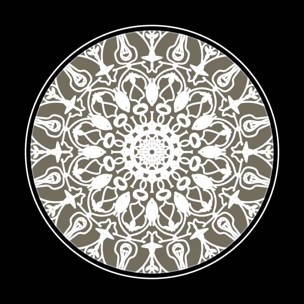 Circular pattern in the form of mandala with flower for henna mandala tattoo decoration. vector