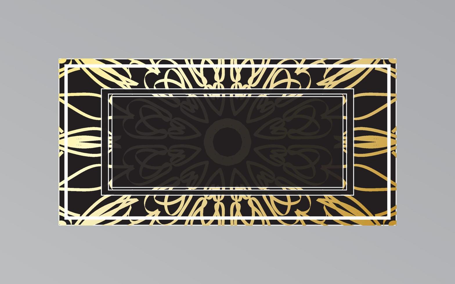 gold frame on wall in mandala style. vector