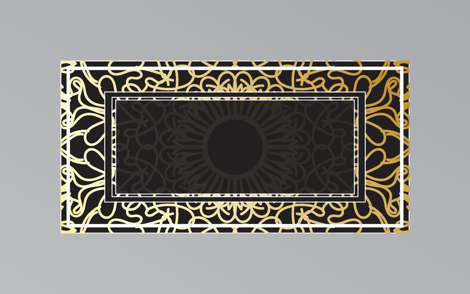 marco dorado en la pared en estilo mandala vector