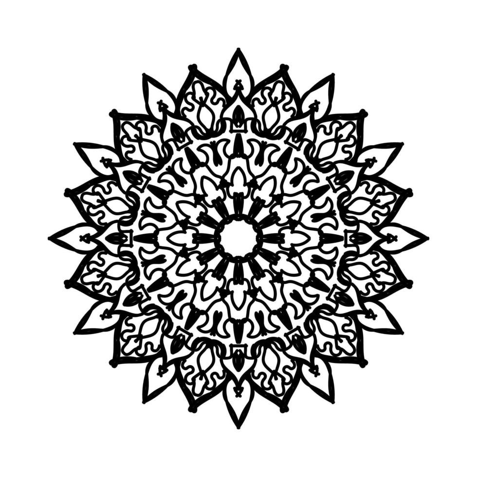 Patrón circular en forma de mandala con flor para decoración de tatuaje de mandala de henna. vector