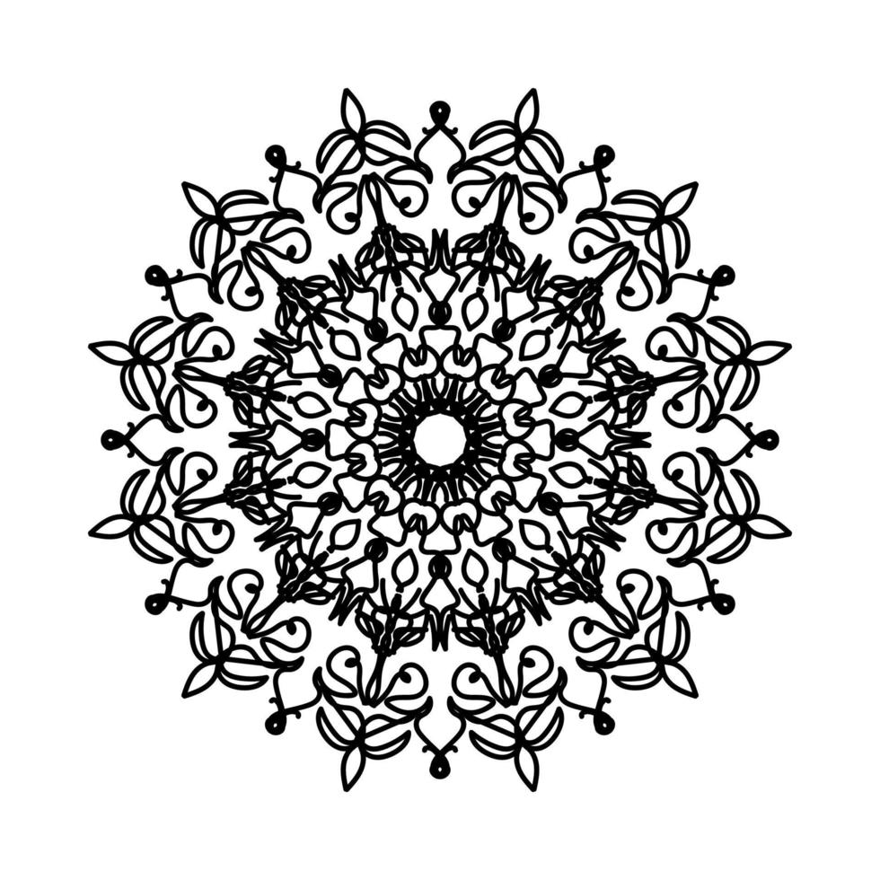 Patrón circular en forma de mandala con flor para decoración de tatuaje de mandala de henna. vector