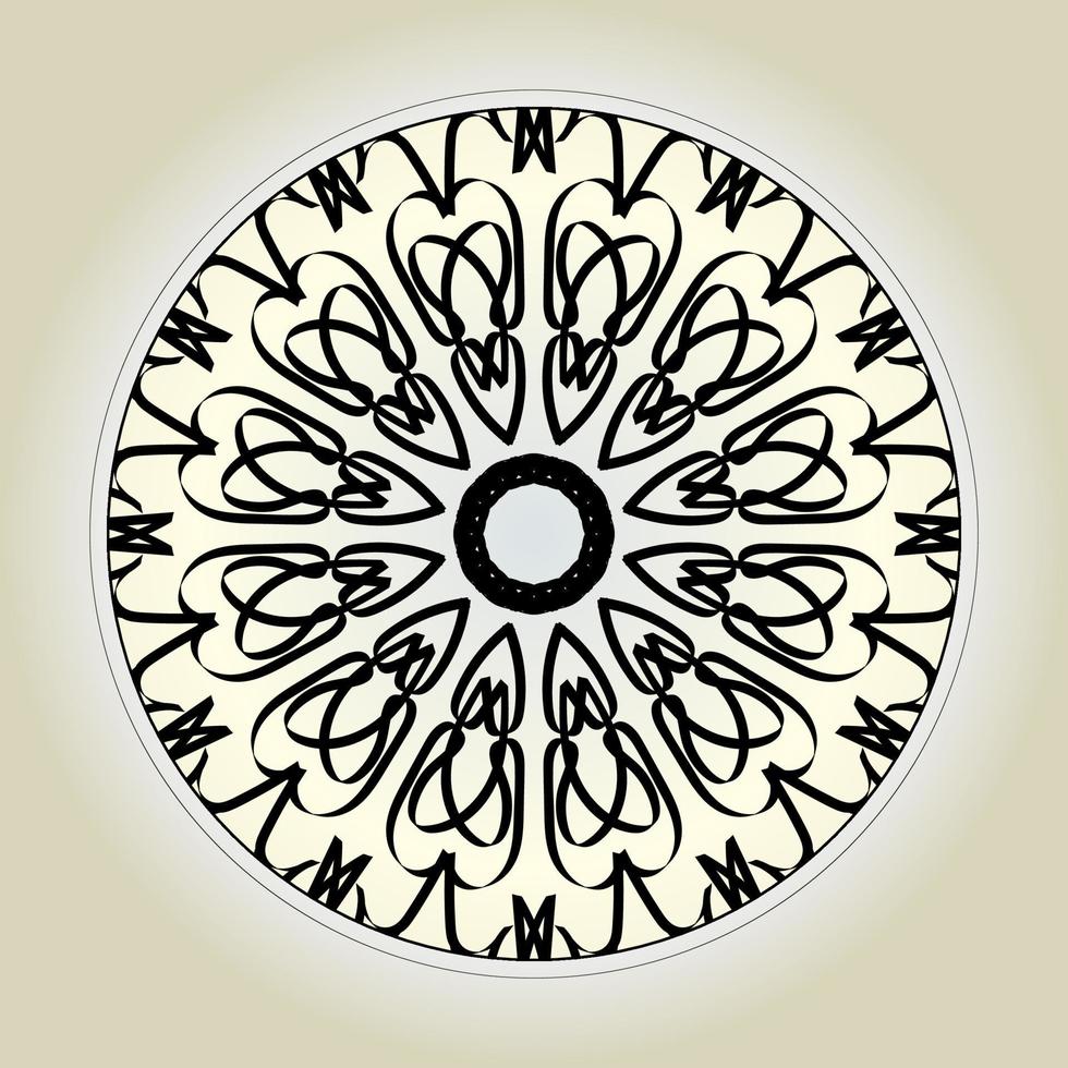 Circular pattern in the form of mandala with flower for henna mandala tattoo decoration. vector