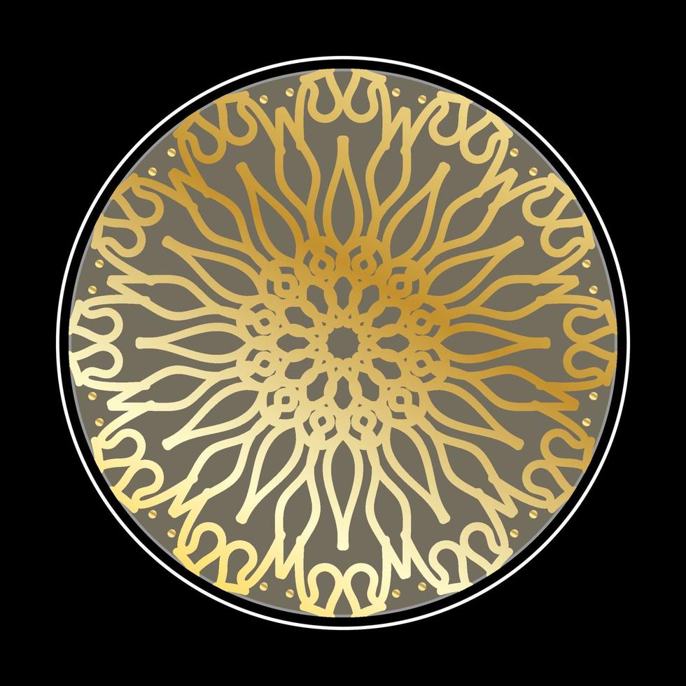 Patrón circular en forma de mandala con flor para decoración de tatuaje de mandala de henna. vector