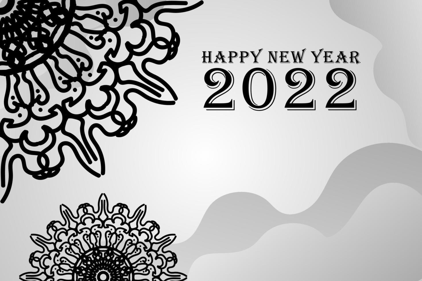 Abstract Background Happy new year 2022 on mandala style vector