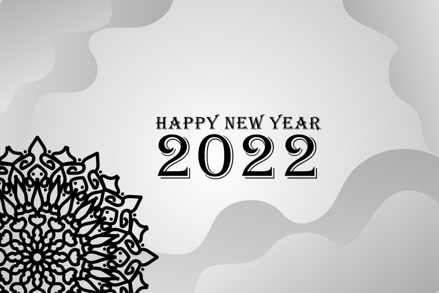 Abstract Background Happy new year 2022 on mandala style vector