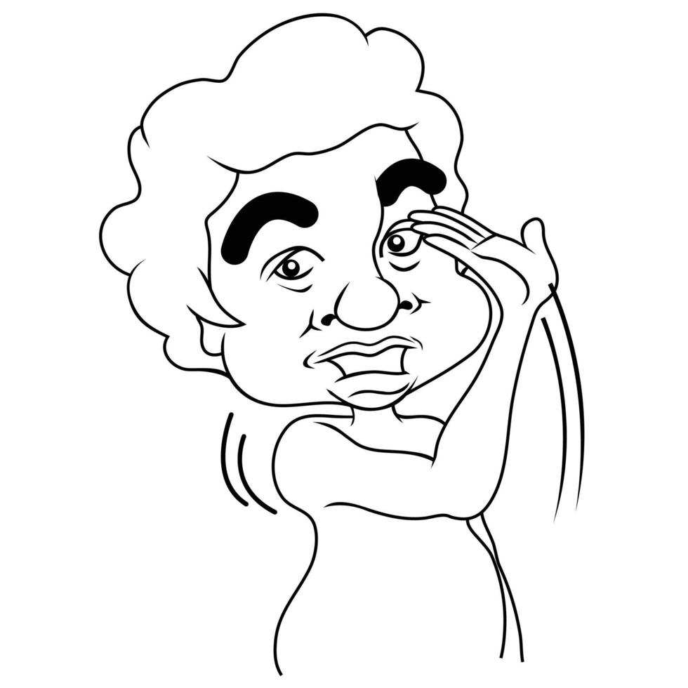 man cartoon outline vector