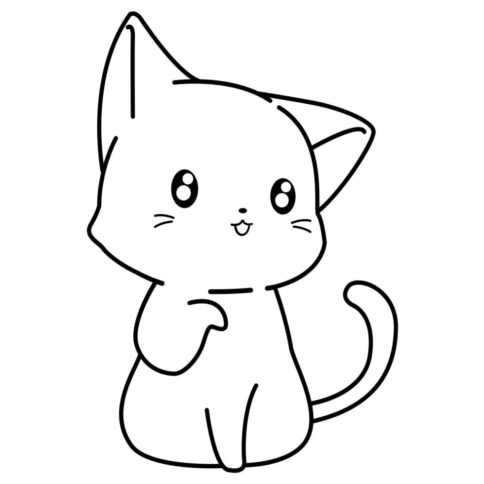 cat cartoon outline 4653072 Vector Art at Vecteezy