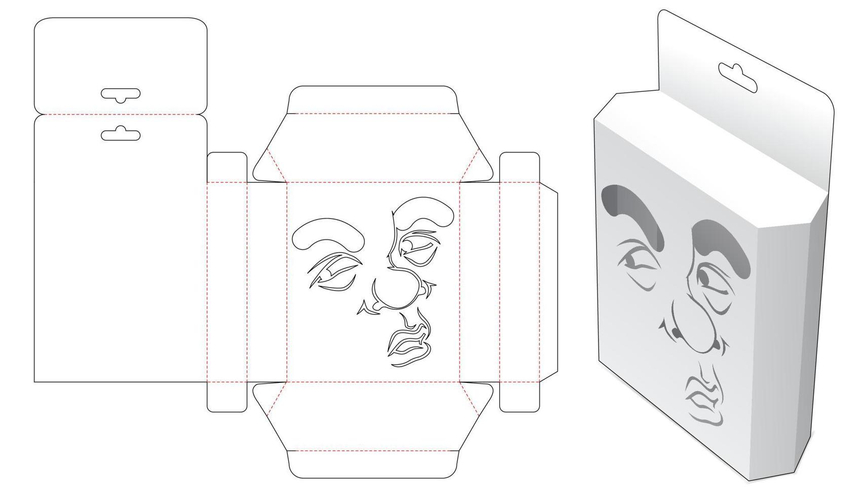 caja de embalaje plantilla troquelada vector