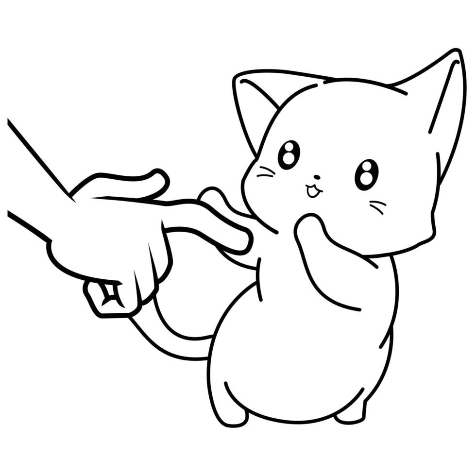 contorno de dibujos animados de gato vector