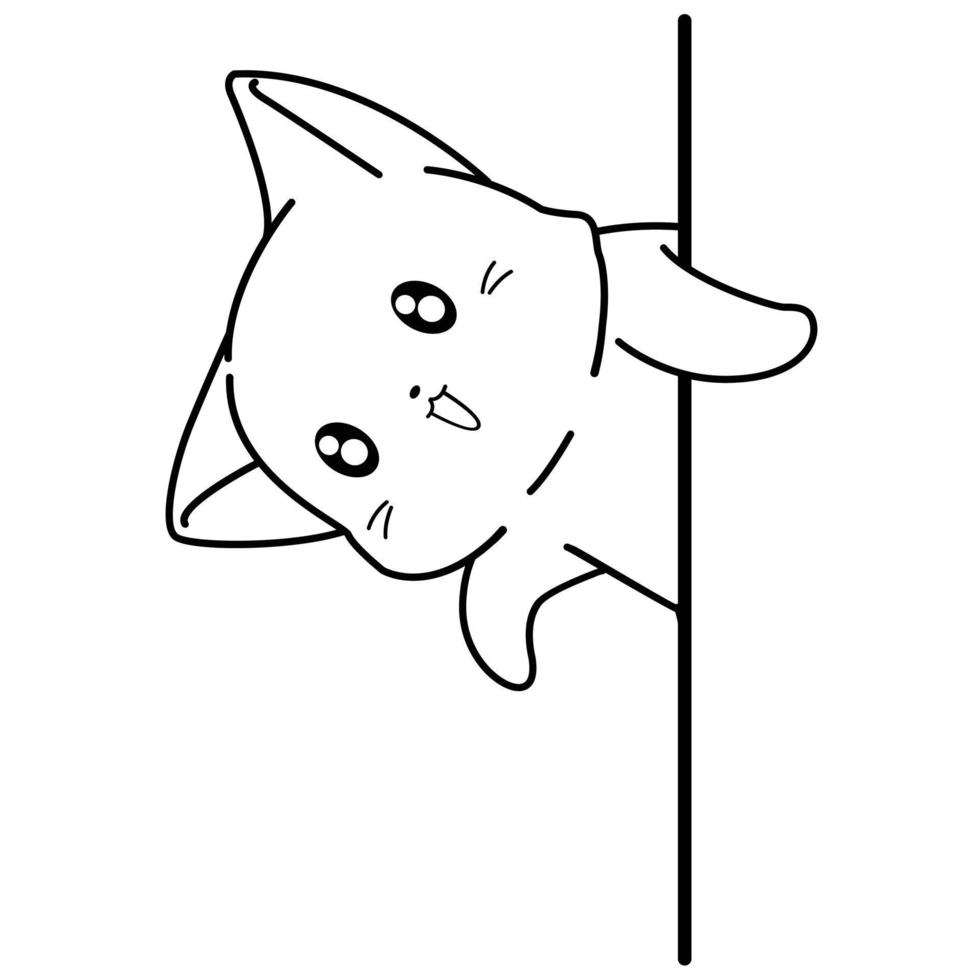 cat cartoon outline vector