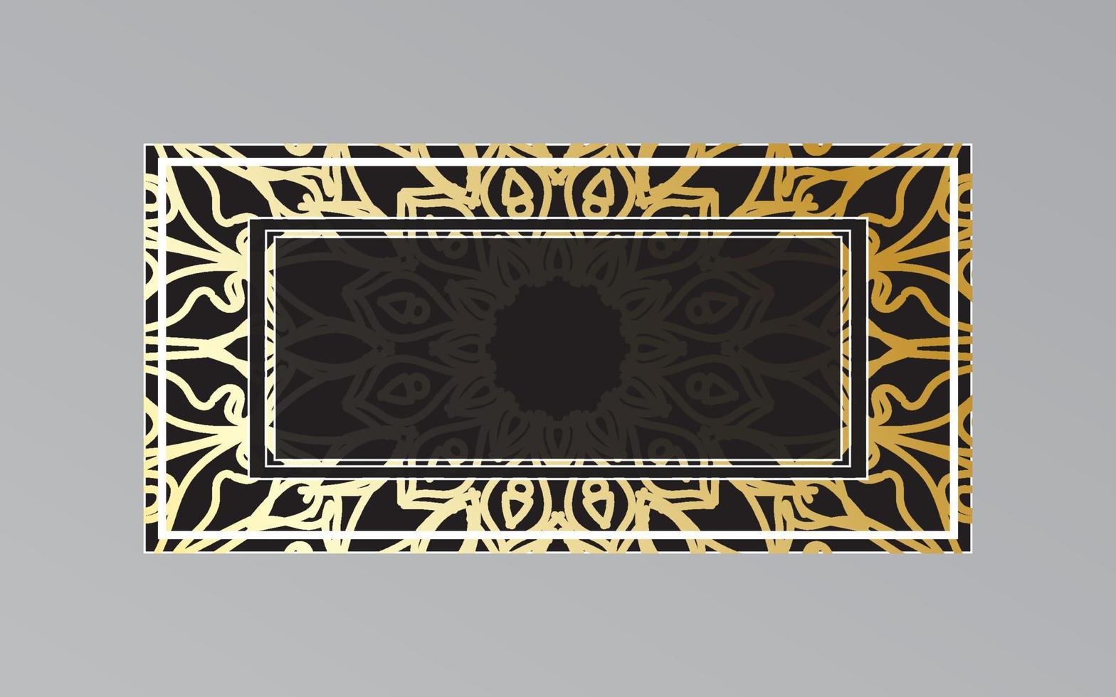 gold frame on wall in mandala style vector