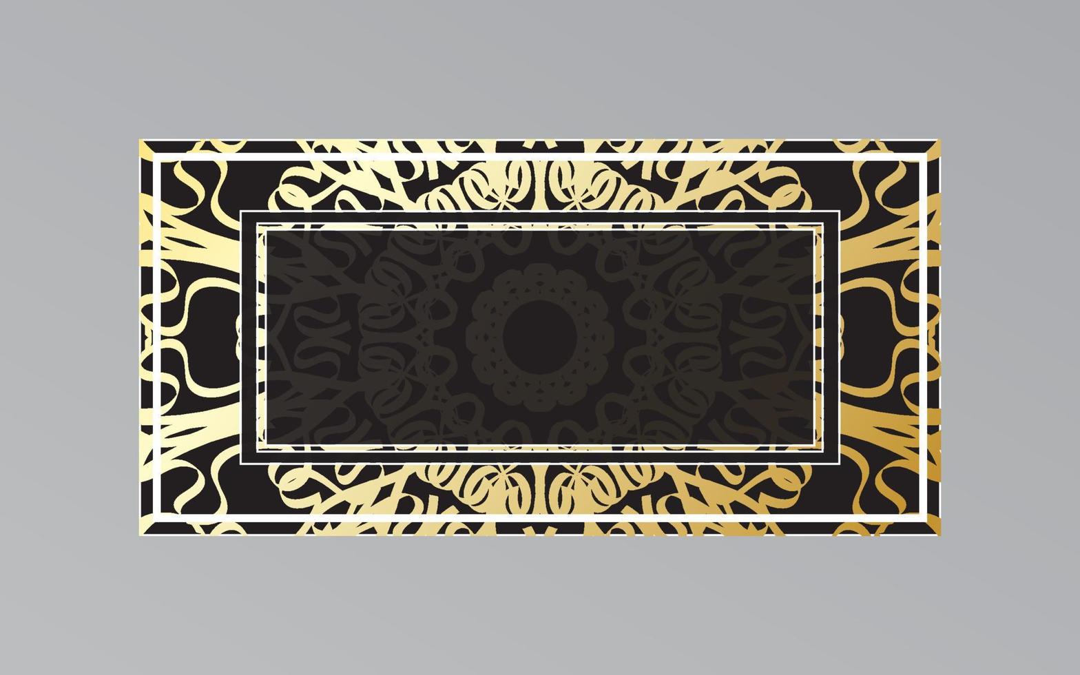 gold frame on wall in mandala style. vector