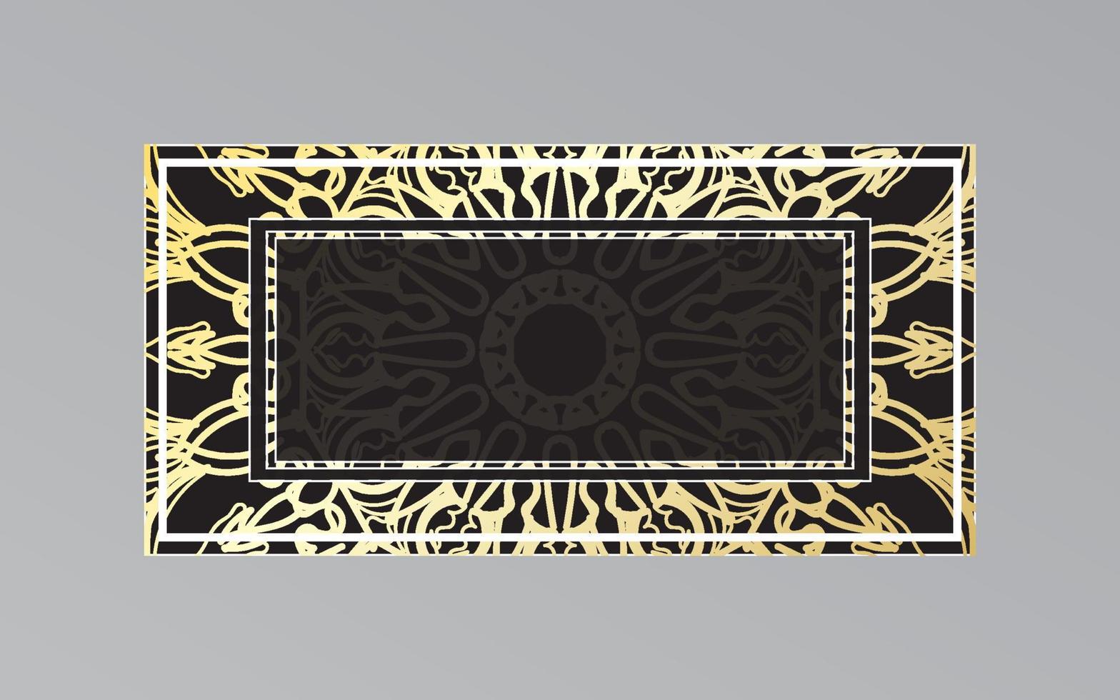 gold frame on wall in mandala style. vector