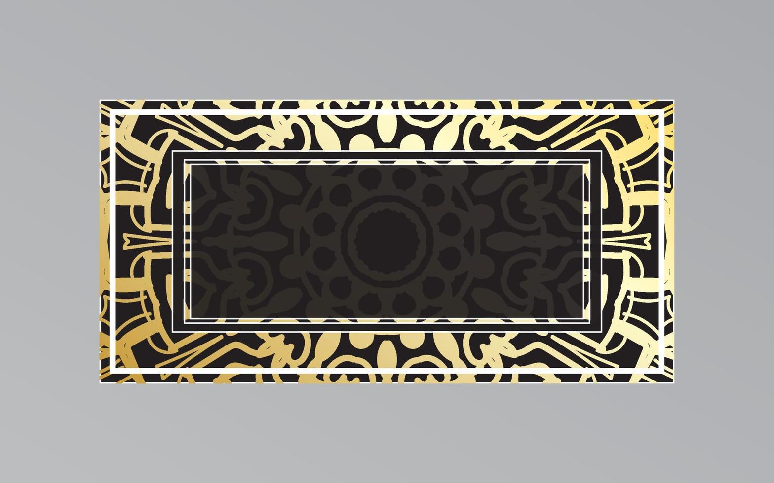gold frame on wall in mandala style. vector