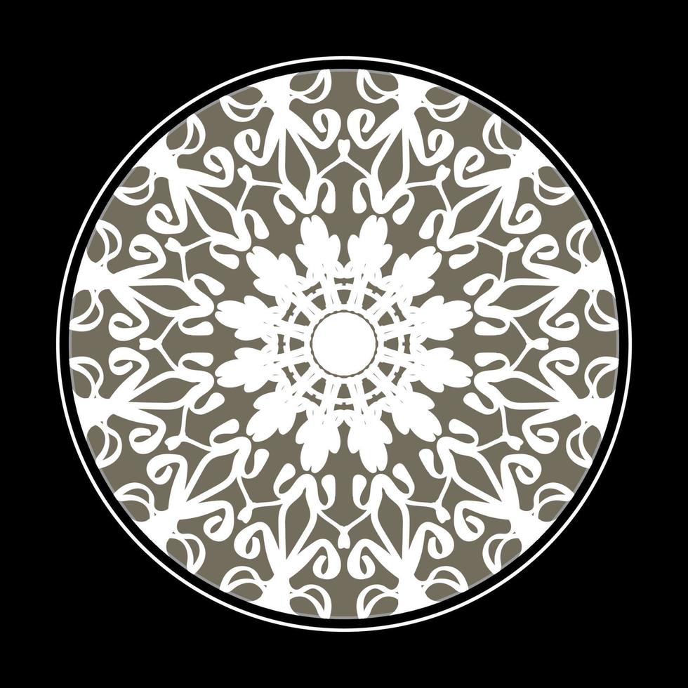 Patrón circular en forma de mandala con flor para decoración de tatuaje de mandala de henna. vector