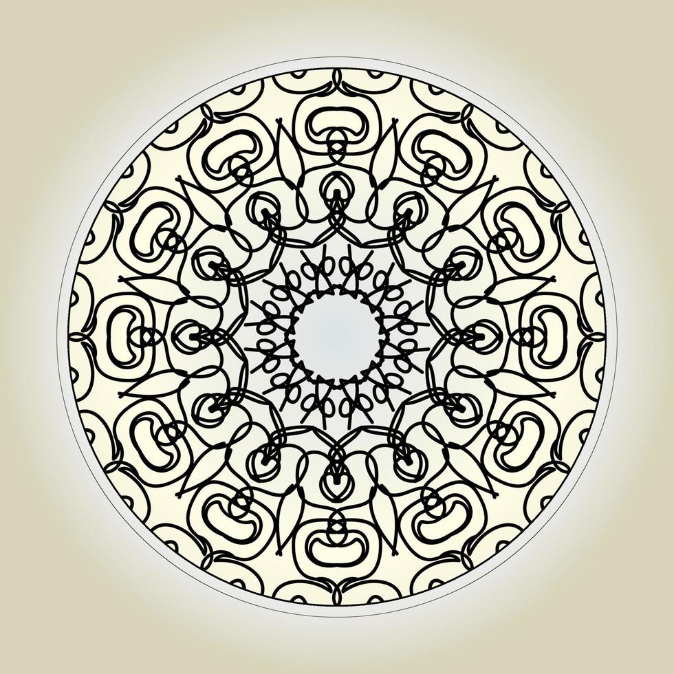 Patrón circular en forma de mandala con flor para decoración de tatuaje de mandala de henna. vector