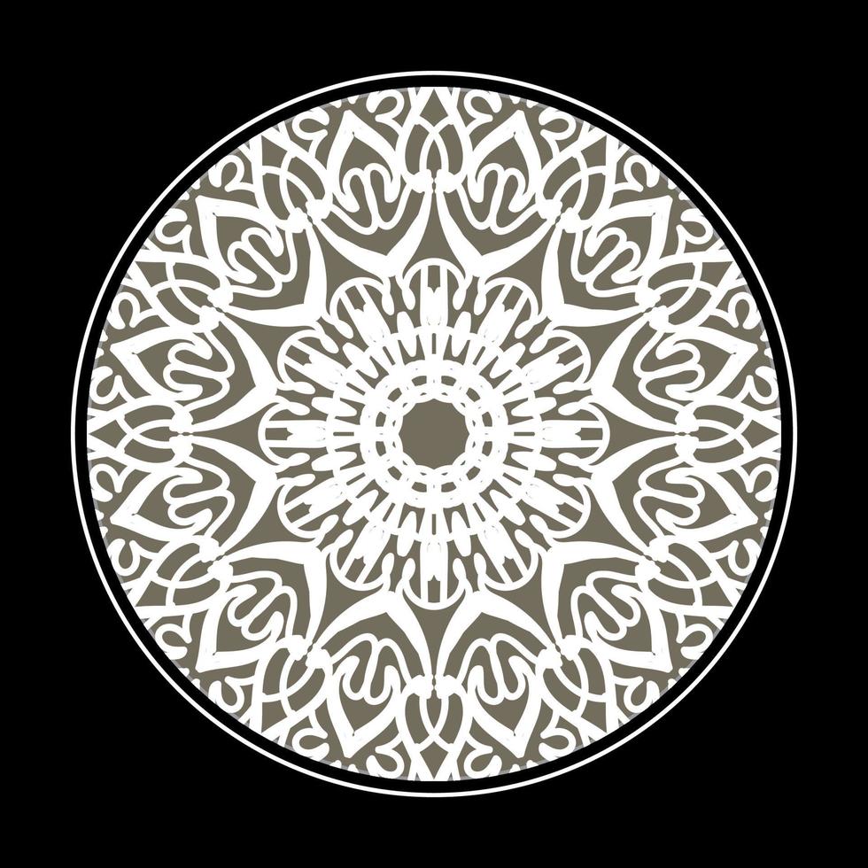 Patrón circular en forma de mandala con flor para decoración de tatuaje de mandala de henna. vector