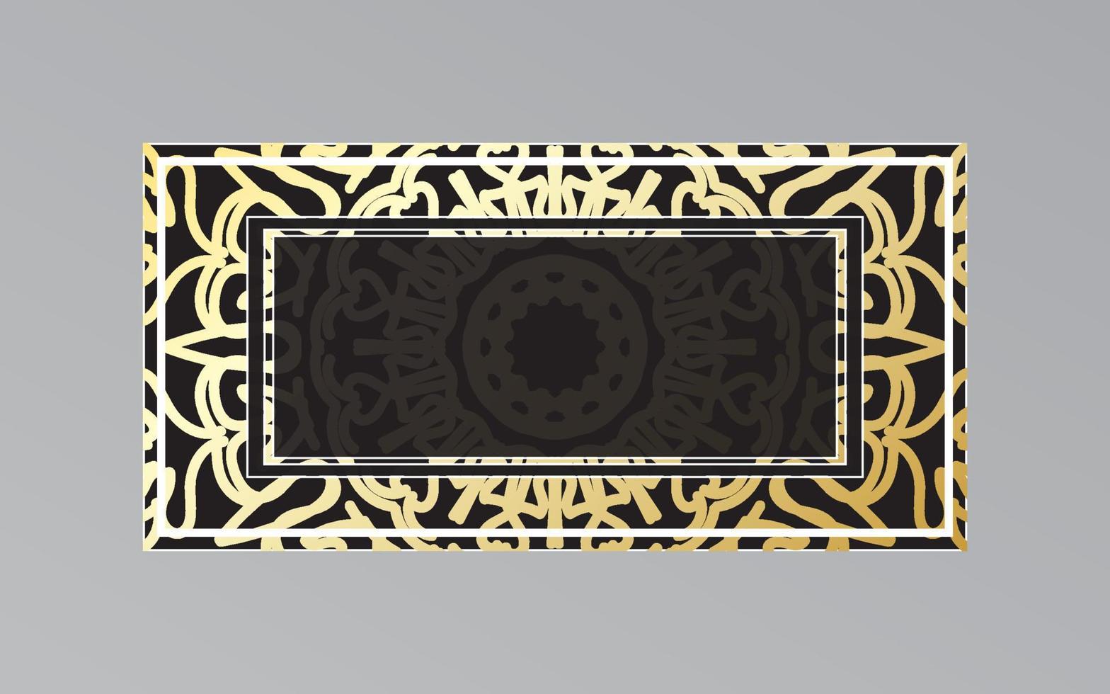 gold frame on wall in mandala style. vector