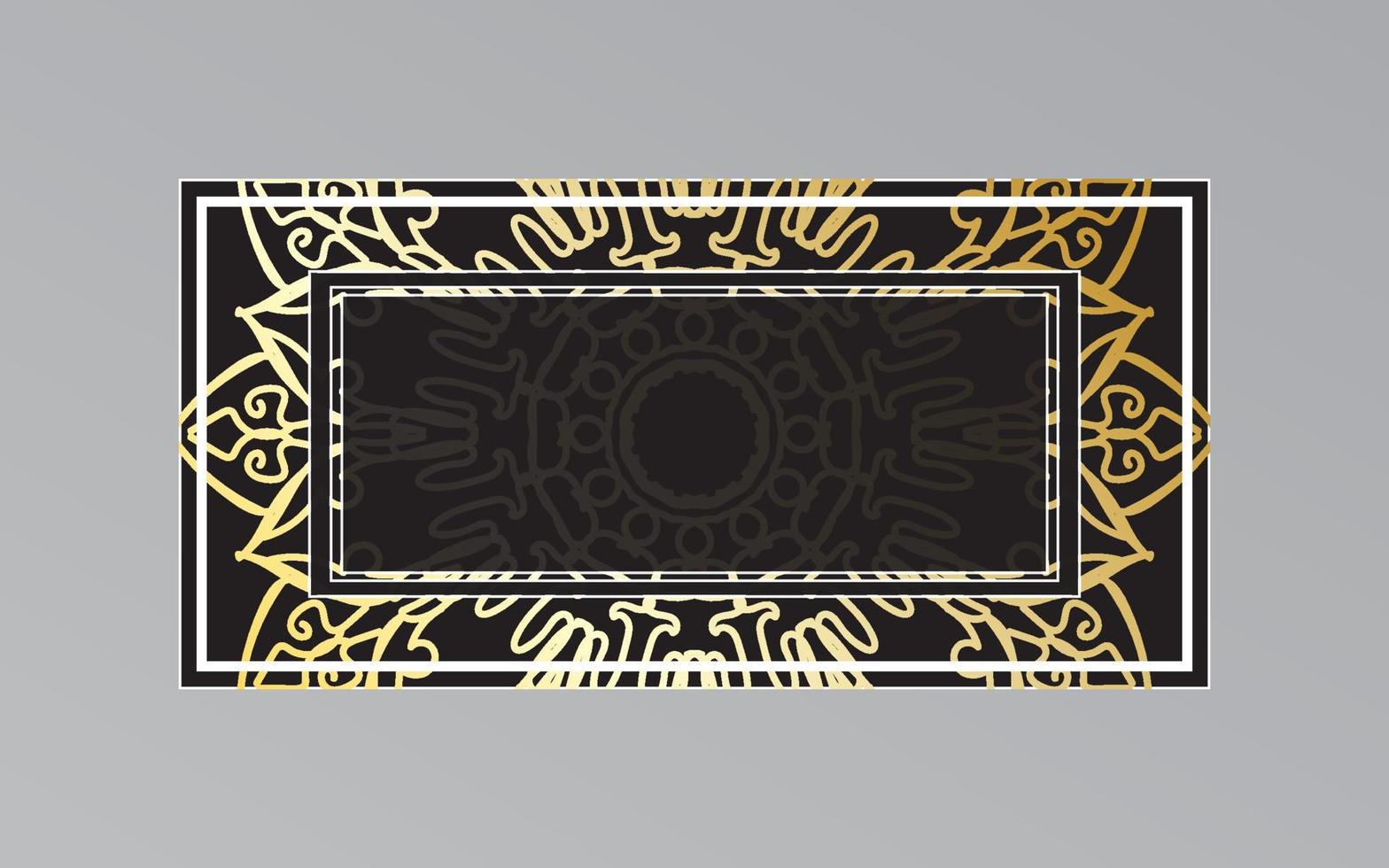 gold frame on wall in mandala style vector