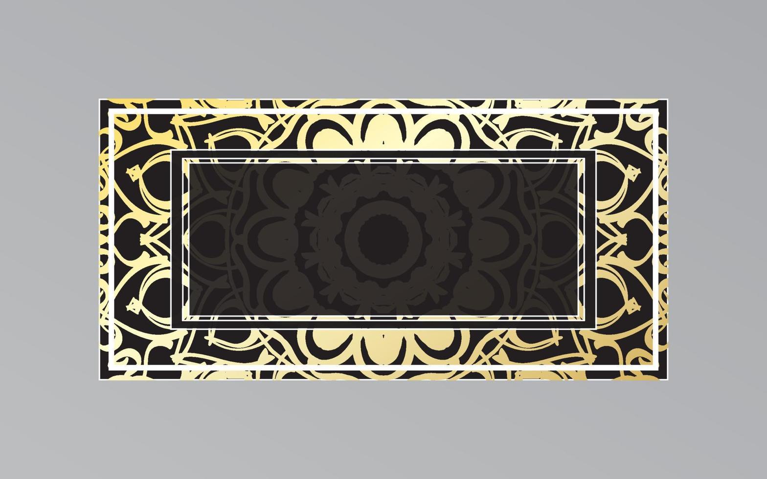 gold frame on wall in mandala style. vector