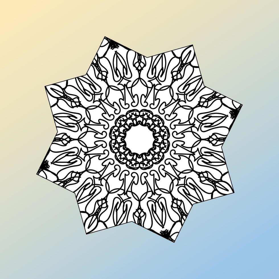 hermoso mandala en las estrellas vector