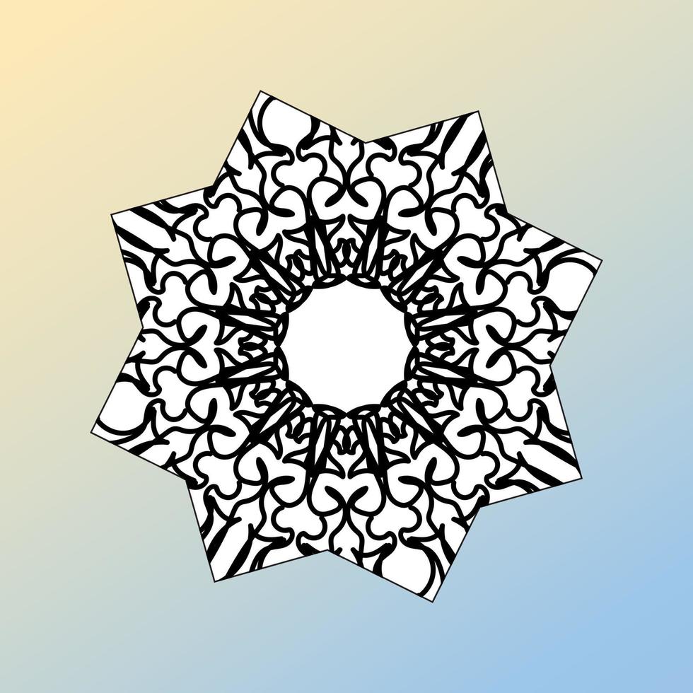 hermoso mandala en las estrellas vector