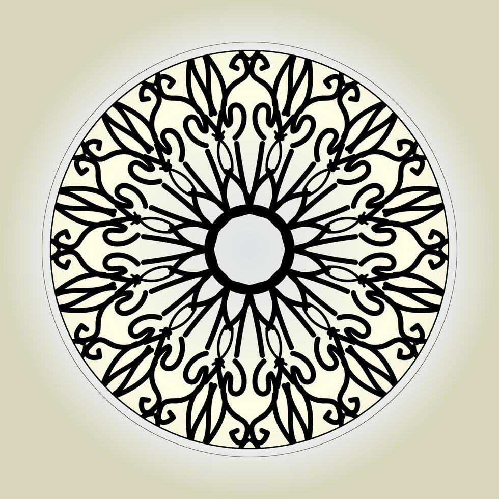 Circular pattern in the form of mandala with flower for henna mandala tattoo decoration. vector