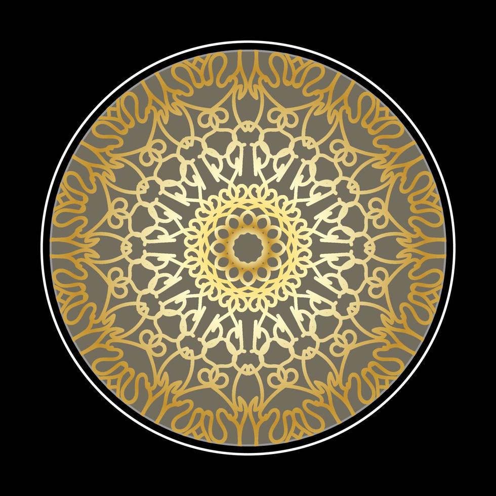 Patrón circular en forma de mandala con flor para decoración de tatuaje de mandala de henna. vector