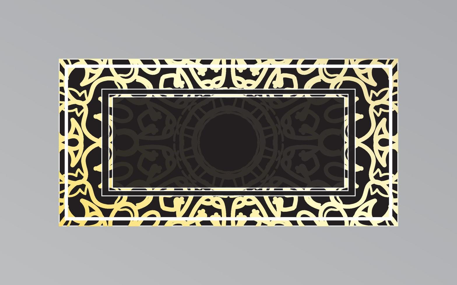 gold frame on wall in mandala style vector
