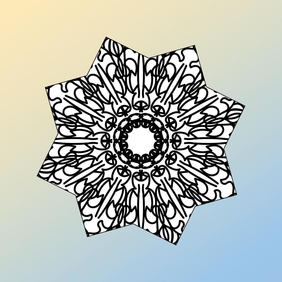 hermoso mandala en las estrellas vector