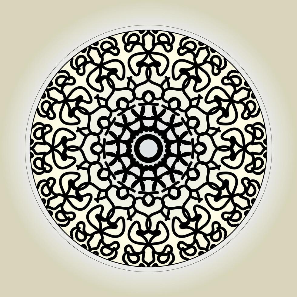 Circular pattern in the form of mandala with flower for henna mandala tattoo decoration. vector