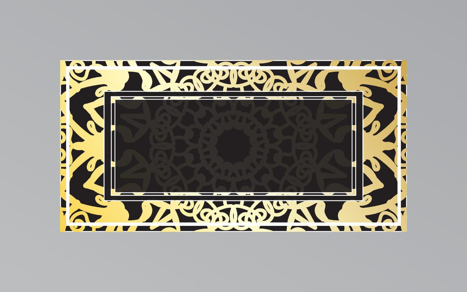 gold frame on wall in mandala style. vector