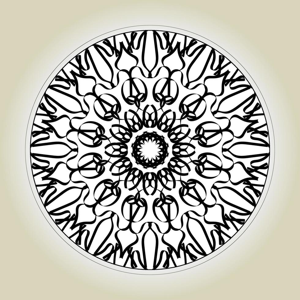 Patrón circular en forma de mandala con flor para decoración de tatuaje de mandala de henna. vector